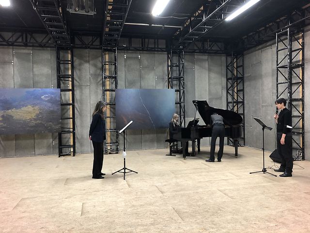 At the studio